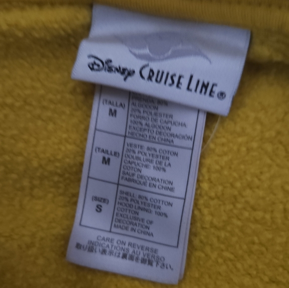 Disney Cruise Line Zip-up Yellow White Minnie Mouse Ice cream Cone Hoodie - Picture 4 of 4